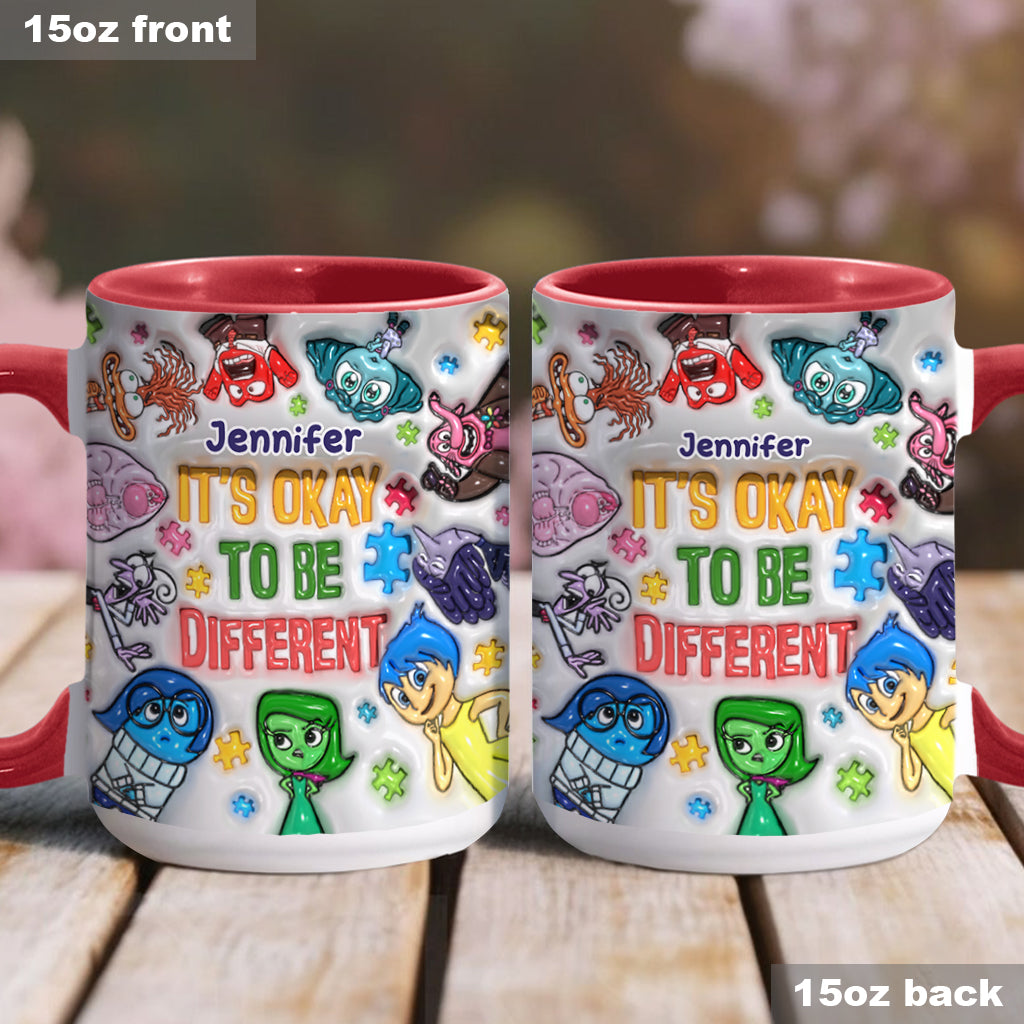 It's Ok To Be Different - Personalized Autism Awareness Accent Mug