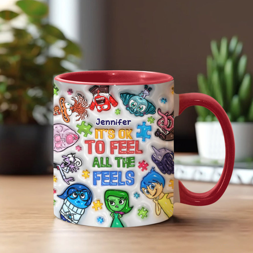 It's Ok To Be Different - Personalized Autism Awareness Accent Mug