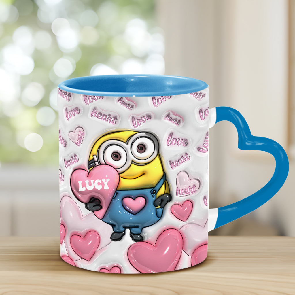 You're One In A Minion - Personalized Heart Handle Mug