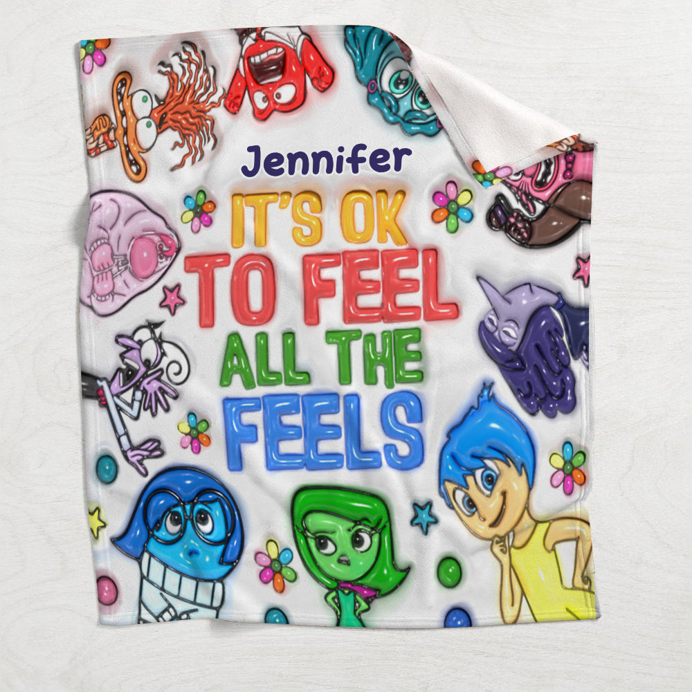It's Ok To Feel All The Feels - Personalized Blanket