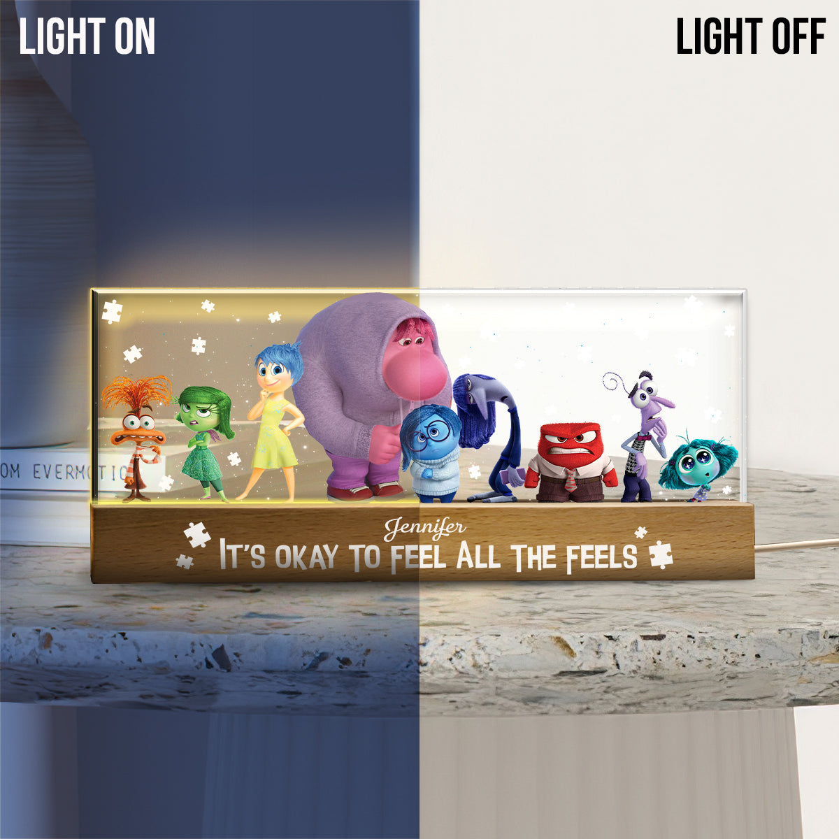 It's Ok To Feel All The Feels - Personalized Autism Awareness Custom LED Night Light