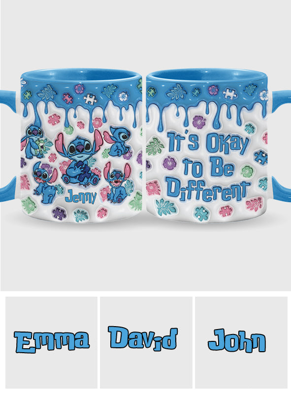It's Ok To Be Different - Personalized Autism Awareness Accent Mug
