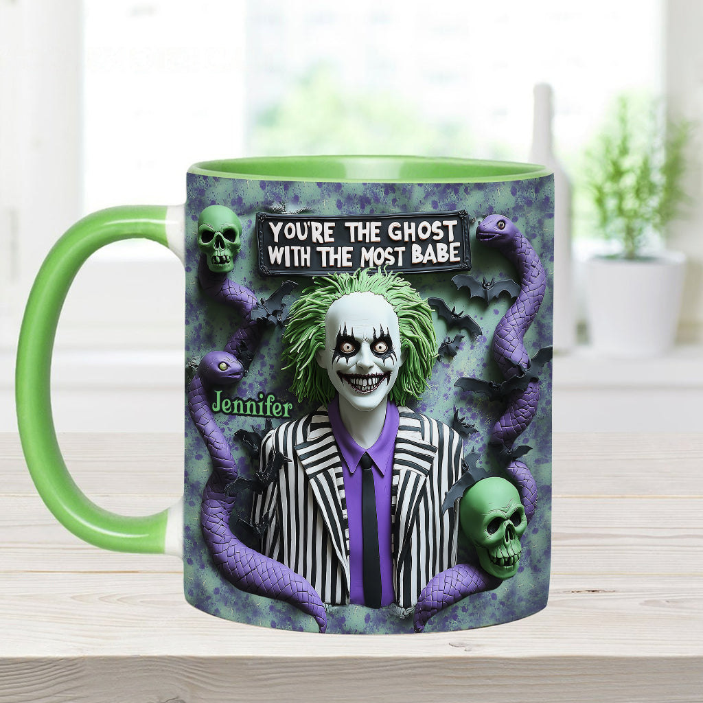 You're The Ghost With The Most Babe - Personalized Accent Mug