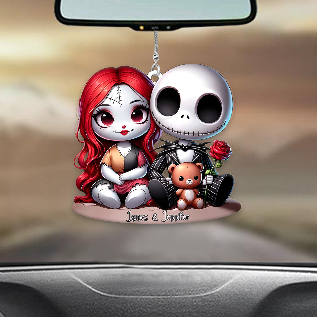 Cute Nightmare Chicano Couple - Personalized Nightmare Transparent Car Ornament