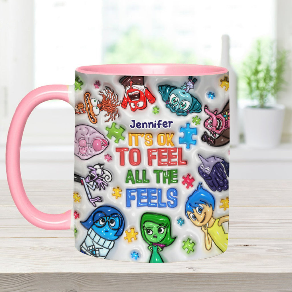 It's Ok To Be Different - Personalized Autism Awareness Accent Mug