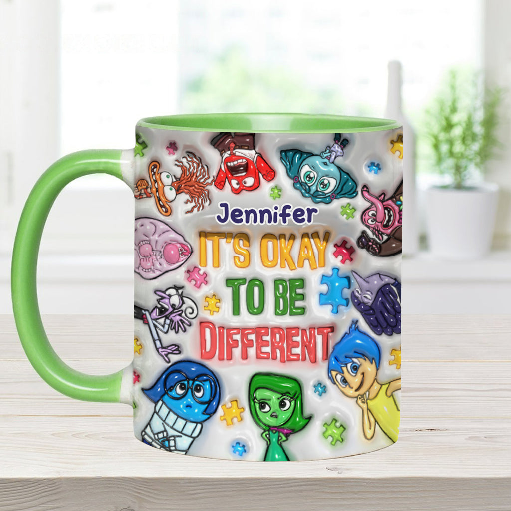 It's Ok To Be Different - Personalized Autism Awareness Accent Mug