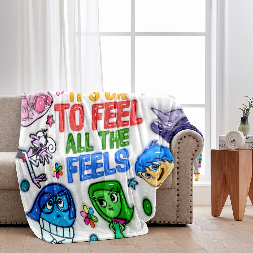 It's Ok To Feel All The Feels - Personalized Blanket