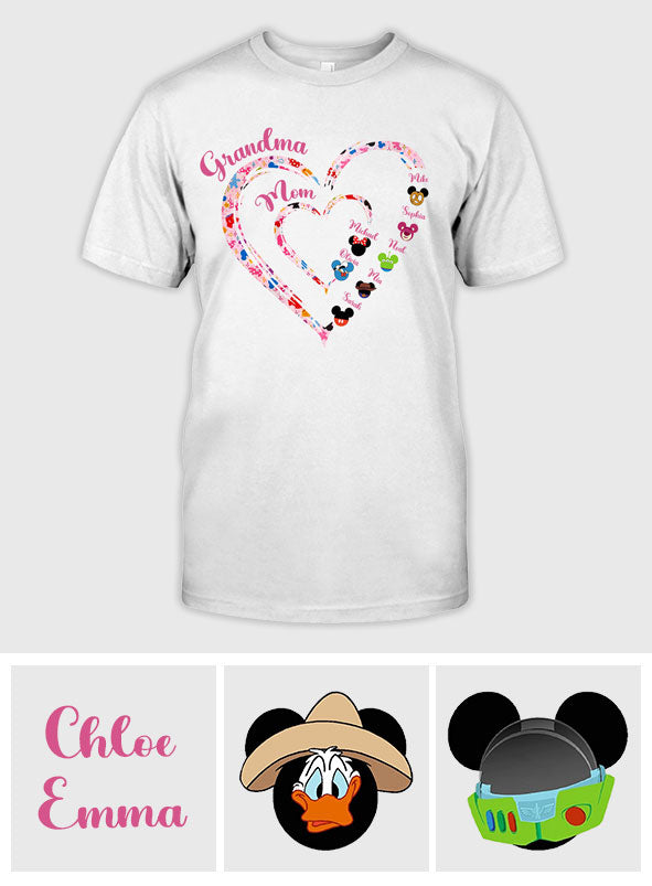Happiest Grandma - Personalized Mouse T-shirt And Hoodie