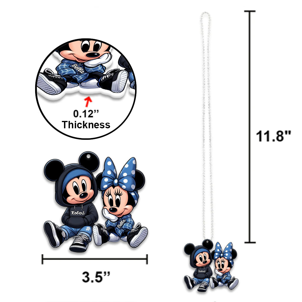Chicano & Chicana Mouse - Personalized Mouse Car Ornament
