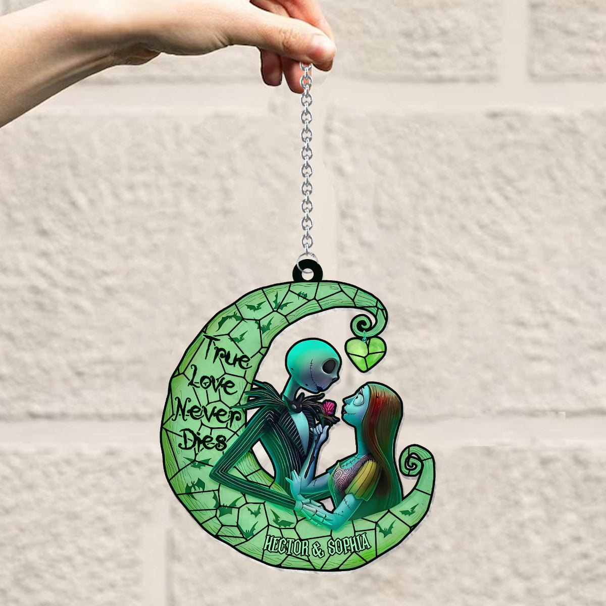 True Love Never Die - Personalized Nightmare Window Hanging Suncatcher Ornament