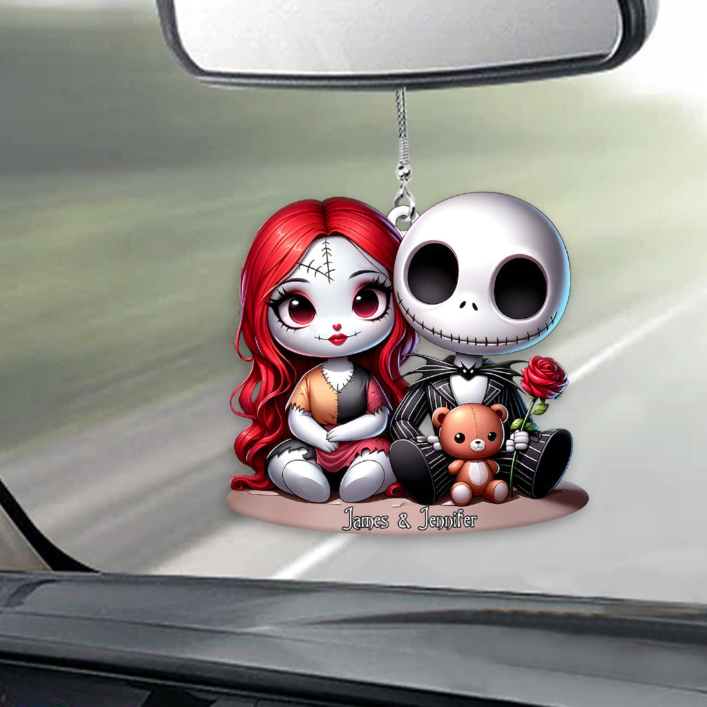 Cute Nightmare Chicano Couple - Personalized Nightmare Transparent Car Ornament
