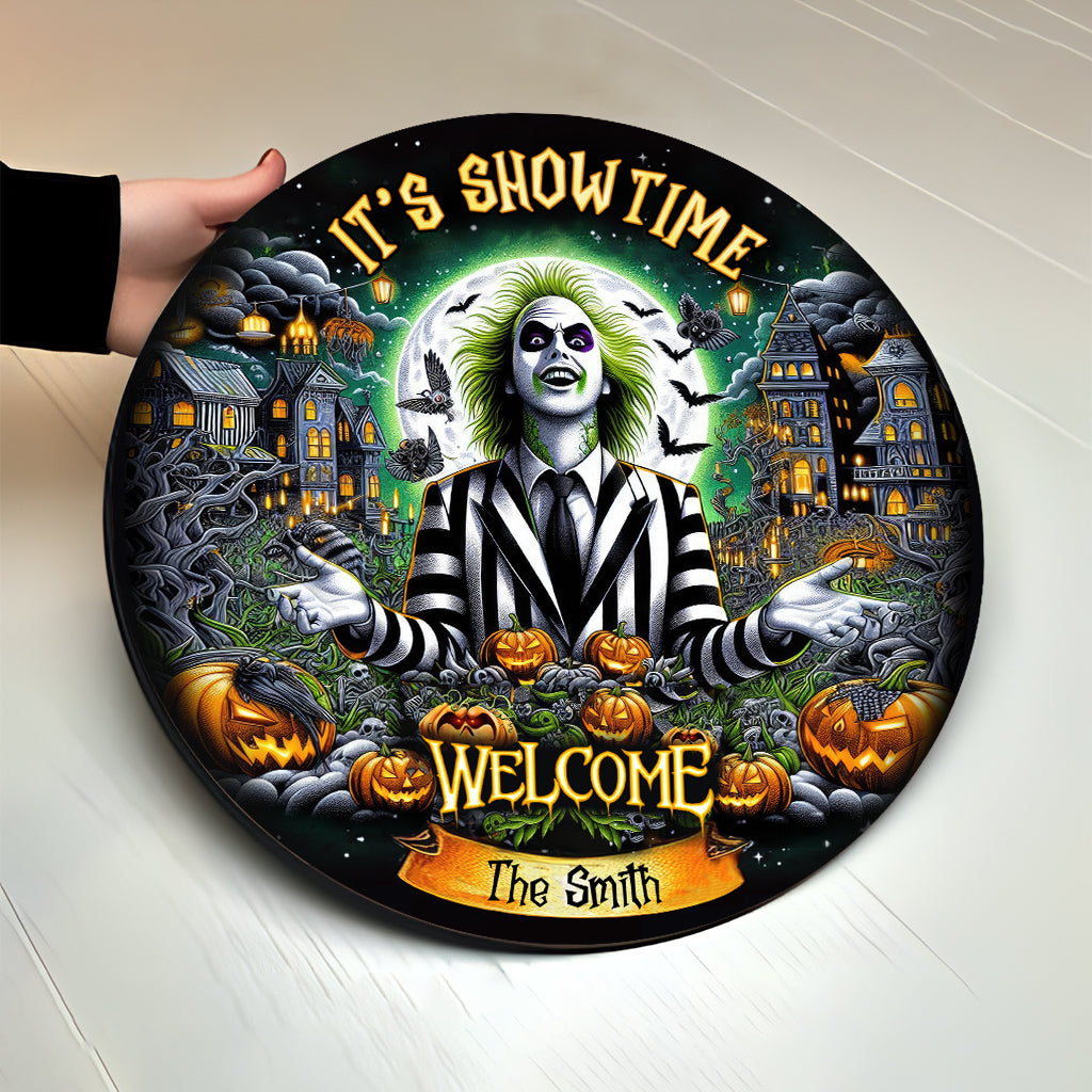 Welcome To The Show! - Personalized Round Wood Sign