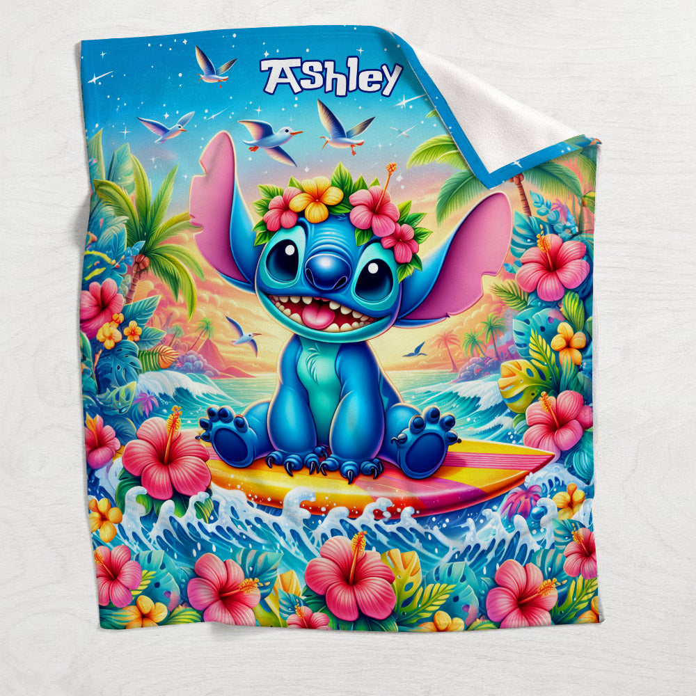 Blue Summer Hawaii - Personalized Ohana Blanket