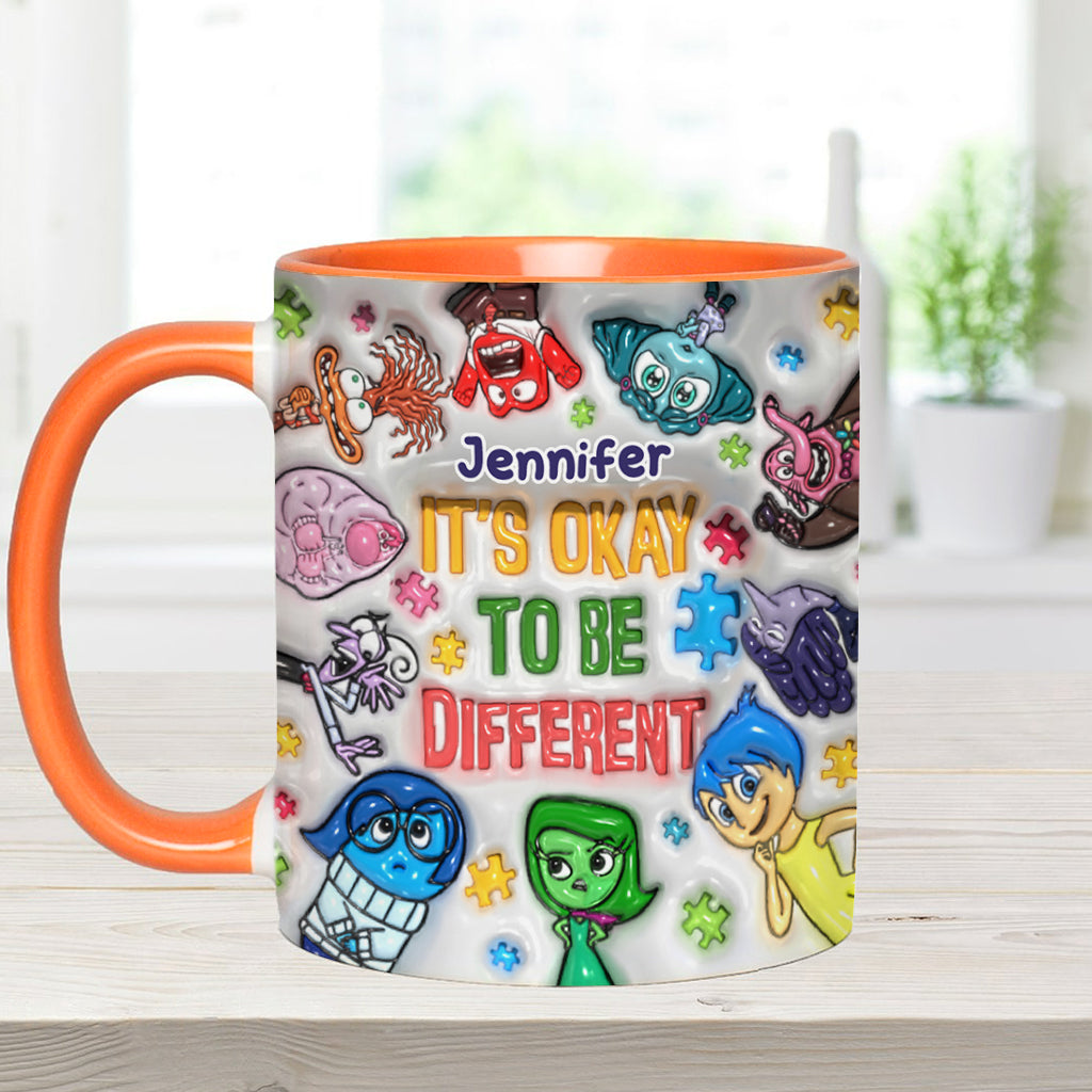 It's Ok To Be Different - Personalized Autism Awareness Accent Mug