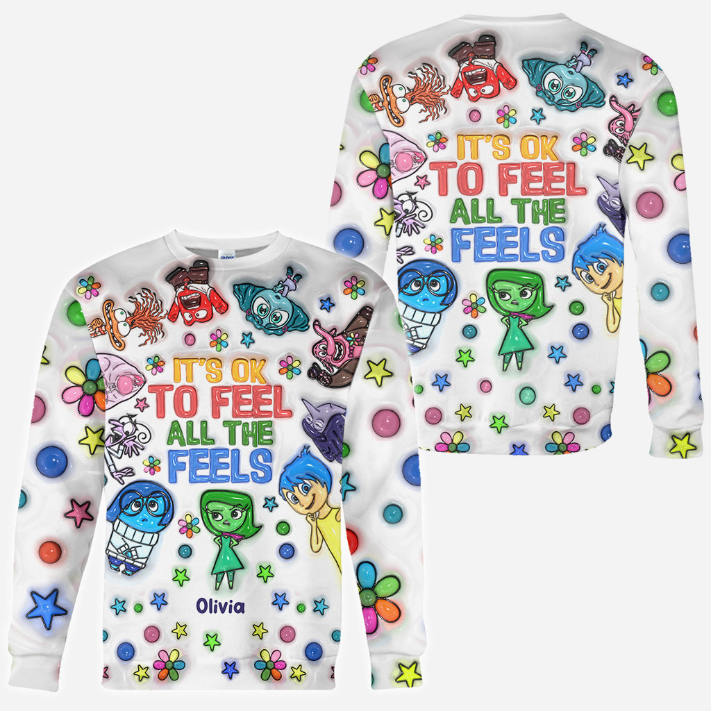 It's Ok To Feel All The Feels - Personalized All Over Shirt