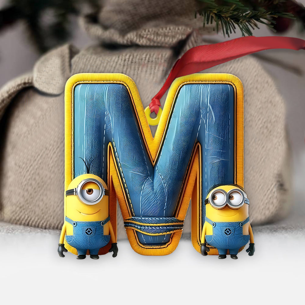 Yellow Monster Letter - Personalized Ornament