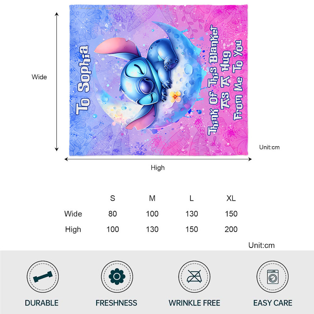 Think Of This Blanket As A Hug From Me To You - Personalized Ohana Blanket
