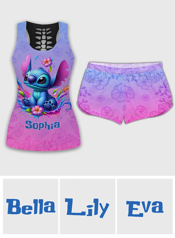 Ohana Means Family - Personalized Ohana Hollow Tank Top and Women Shorts
