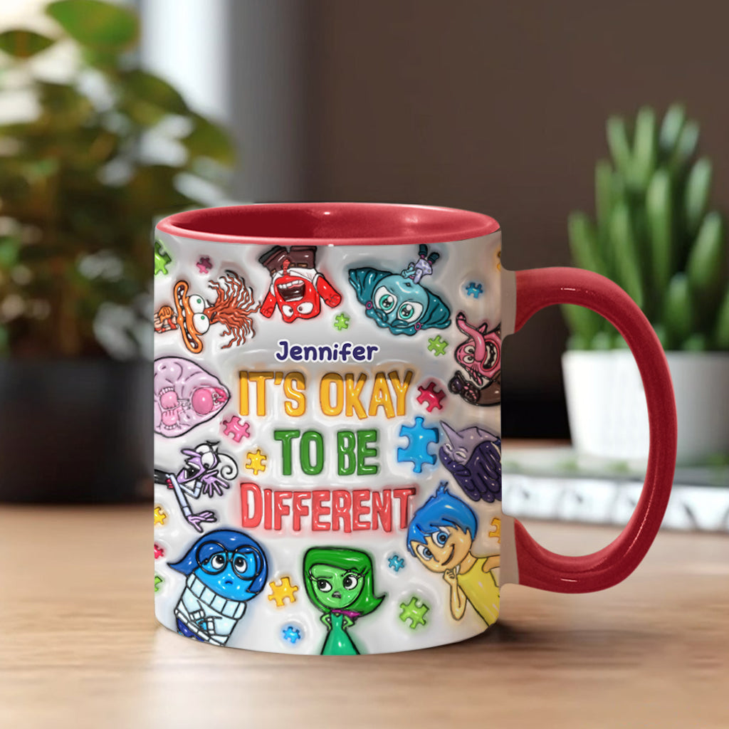 It's Ok To Be Different - Personalized Autism Awareness Accent Mug