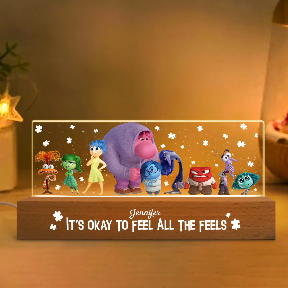 It's Ok To Feel All The Feels - Personalized Autism Awareness Custom LED Night Light