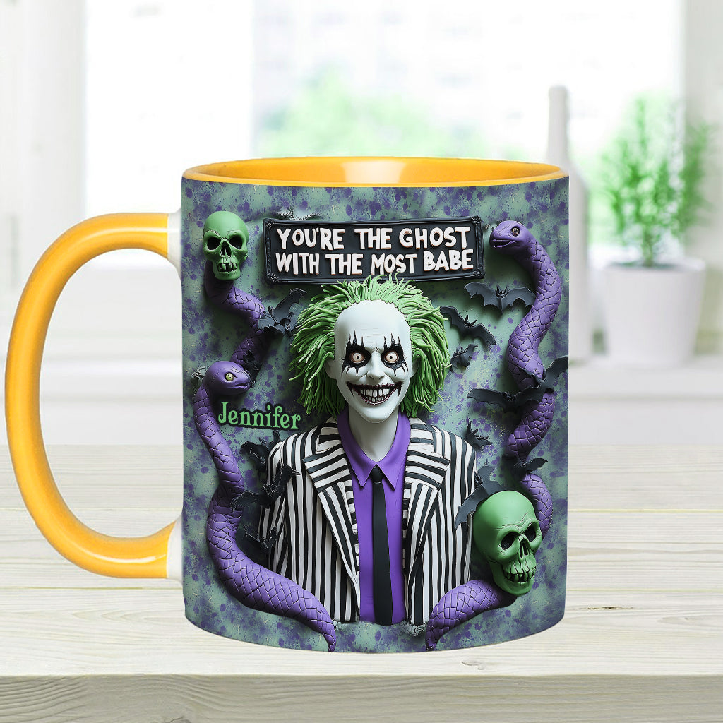 You're The Ghost With The Most Babe - Personalized Accent Mug