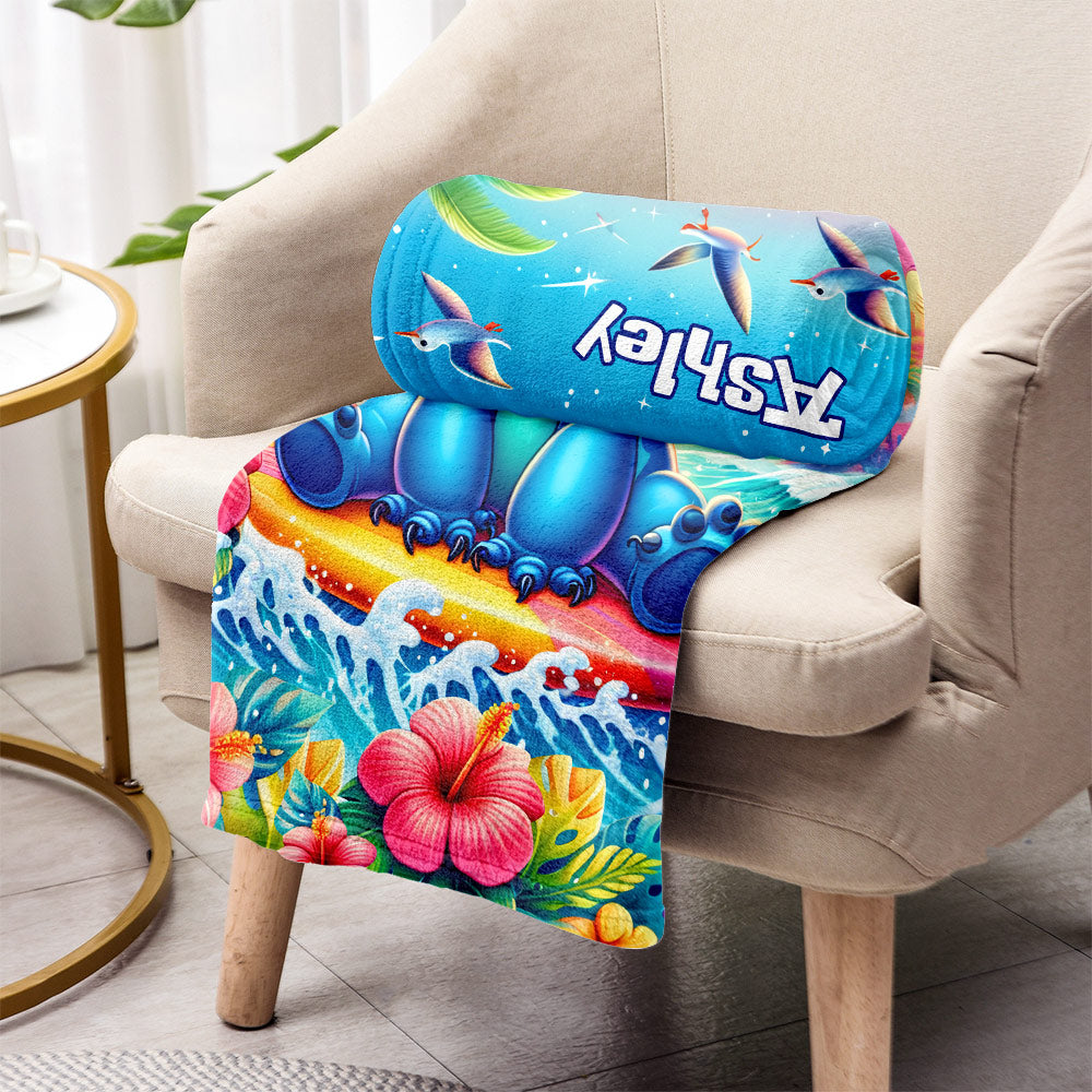 Blue Summer Hawaii - Personalized Ohana Blanket