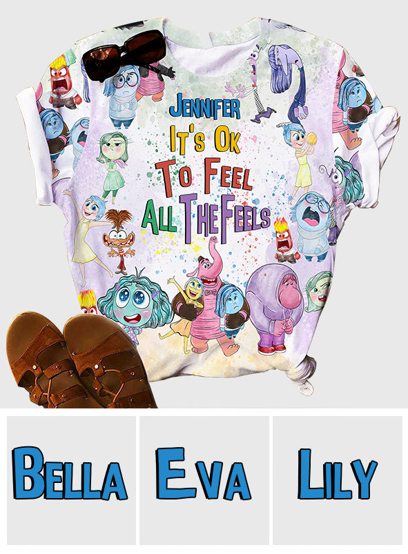 It's Ok To Feel All The Feels - Personalized All Over Shirt