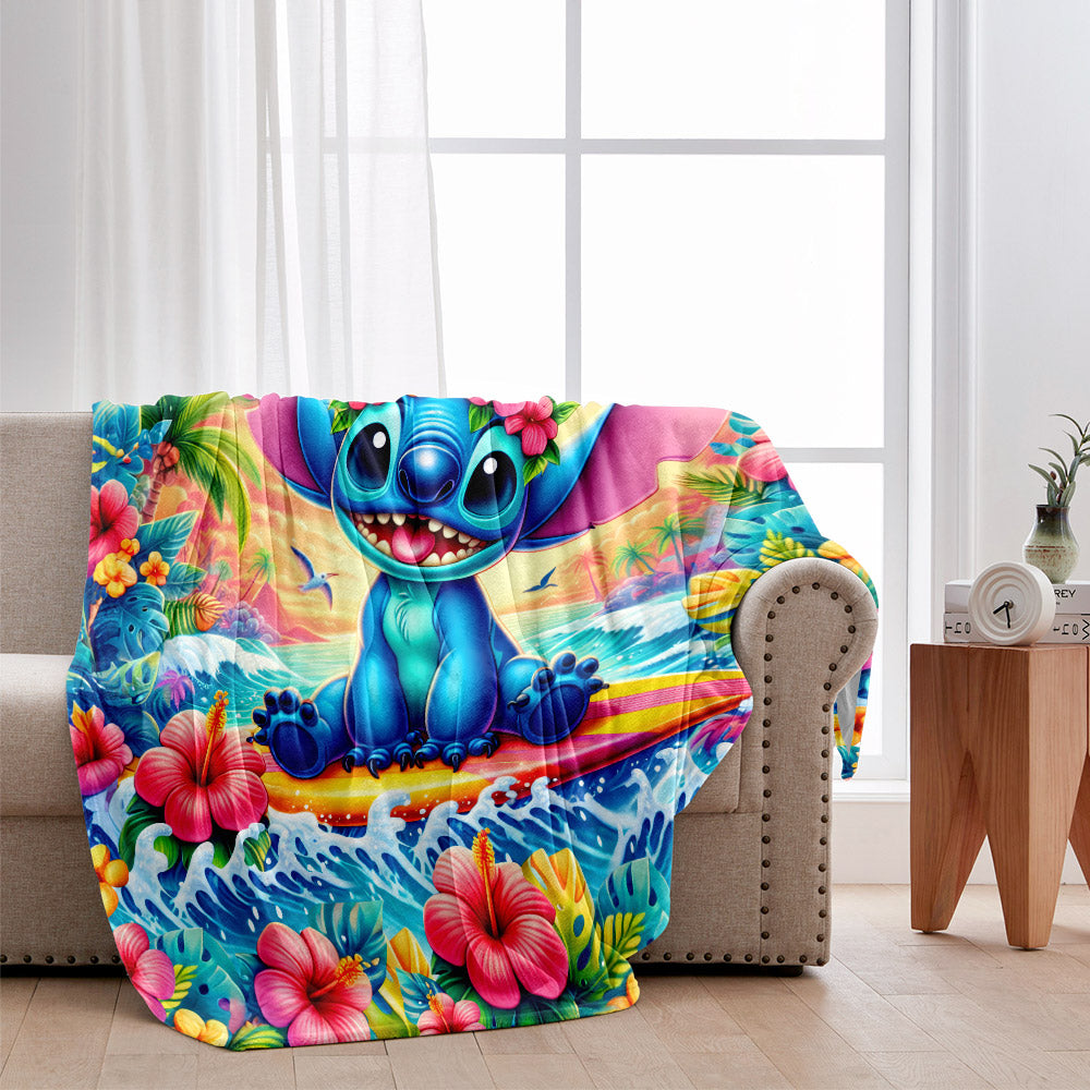 Blue Summer Hawaii - Personalized Ohana Blanket