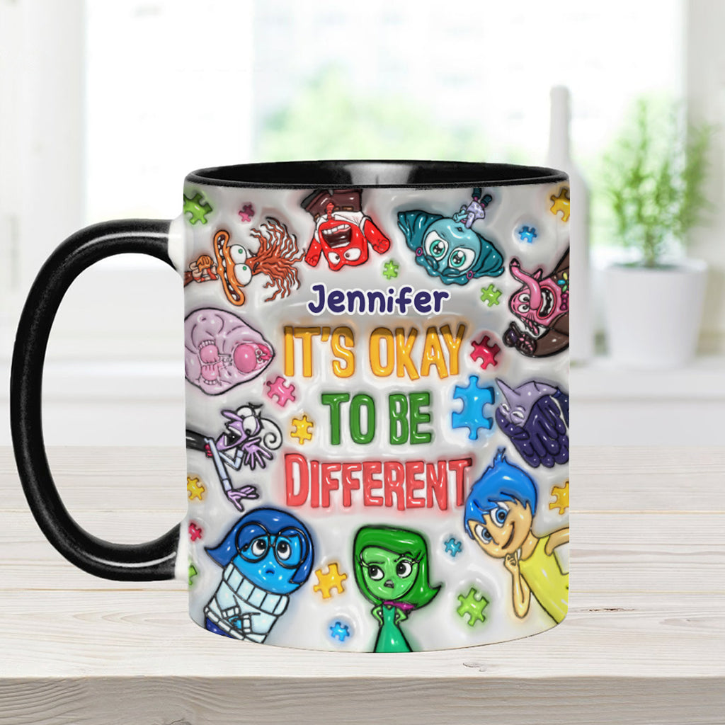 It's Ok To Be Different - Personalized Autism Awareness Accent Mug
