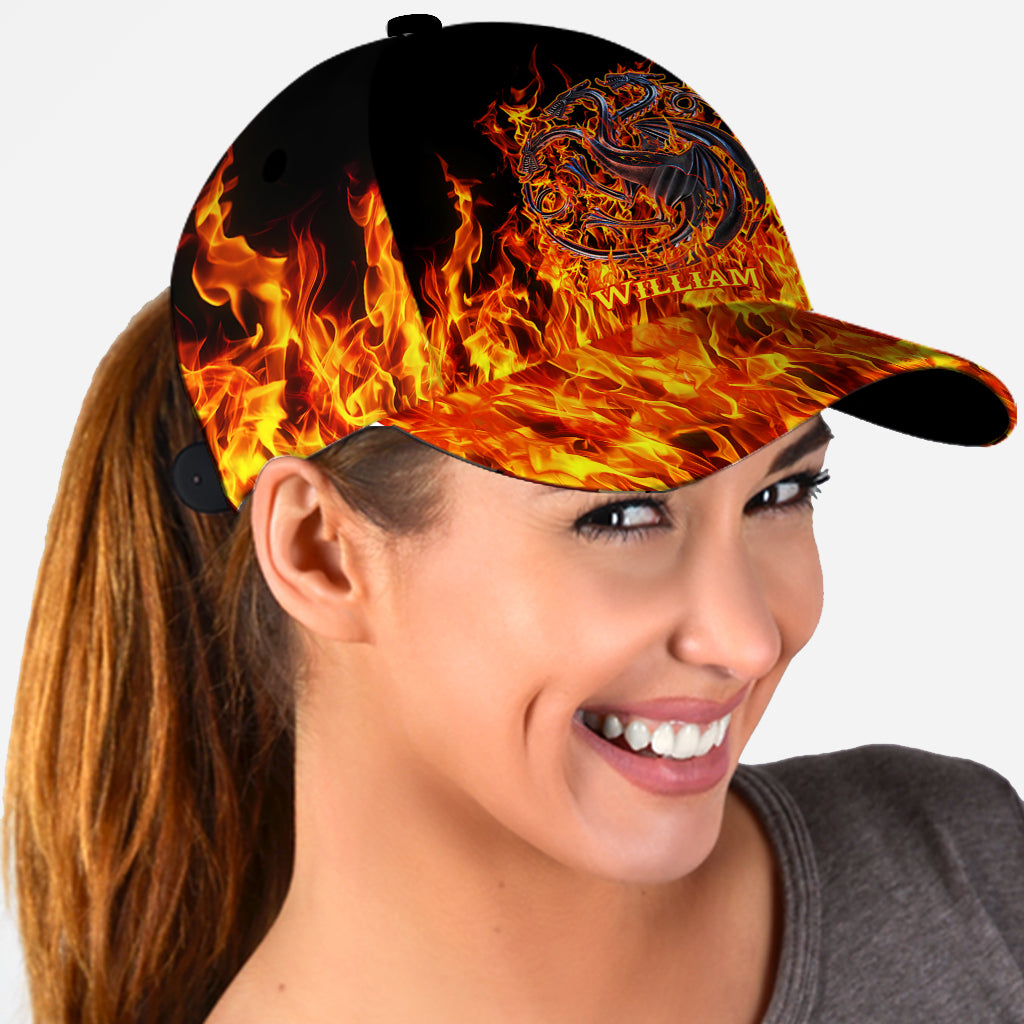 Fire And Blood - Personalized Thrones Game Classic Cap