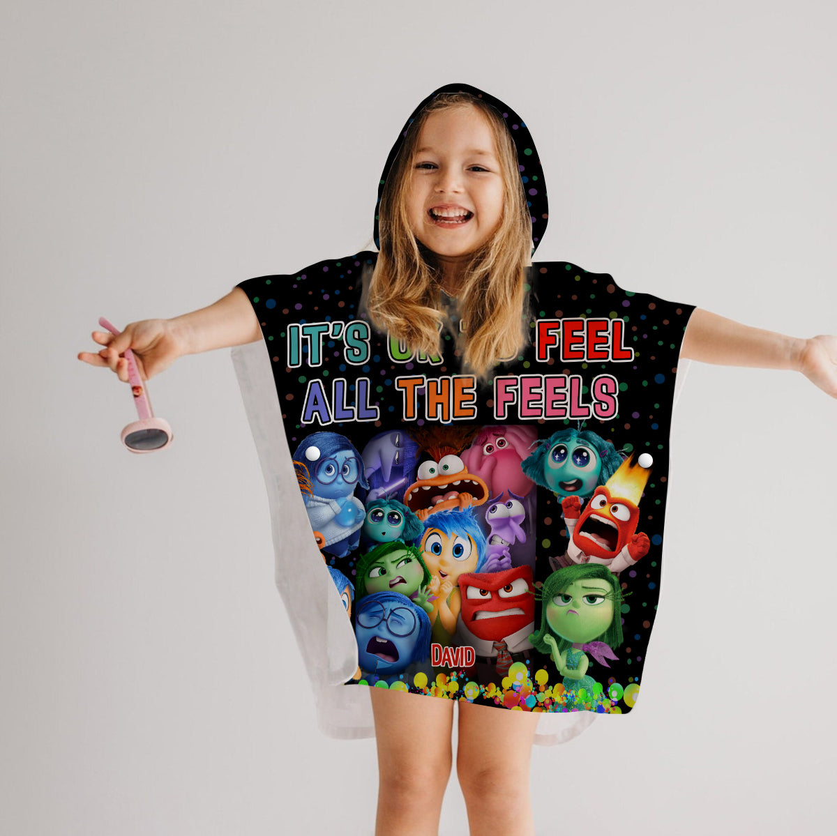 Your Feelings Are Valid - Personalized Kid Hooded Towel Poncho