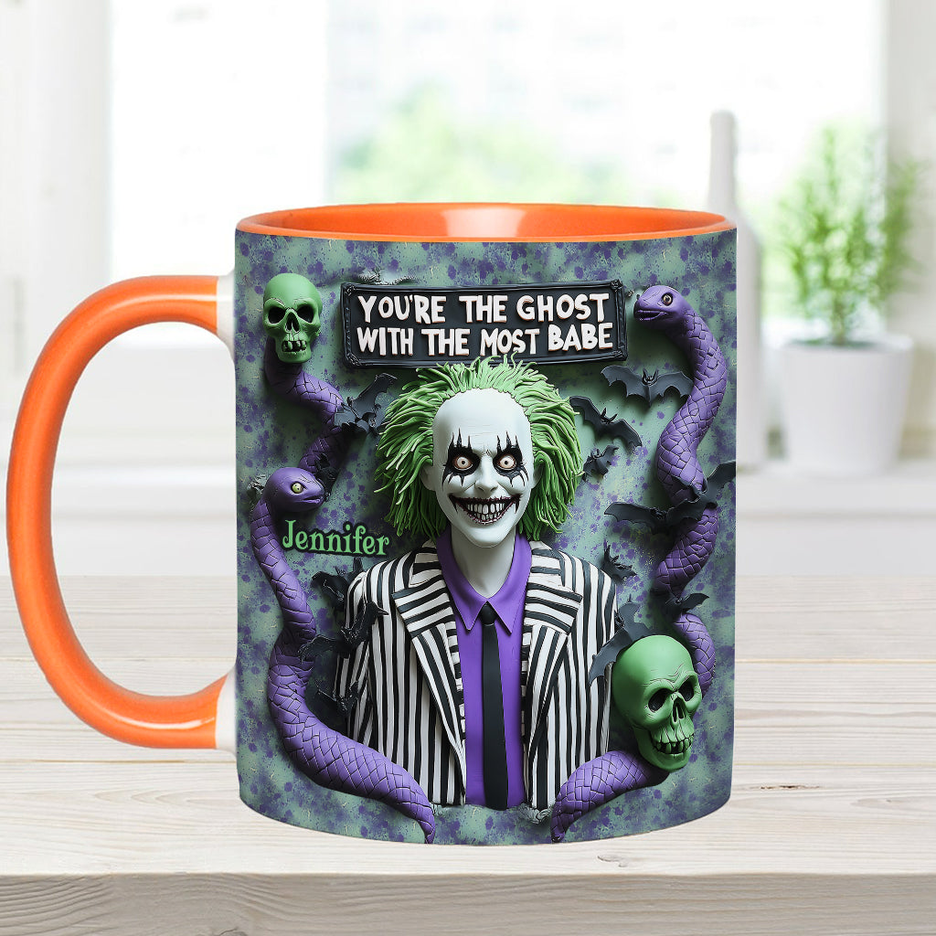 You're The Ghost With The Most Babe - Personalized Accent Mug