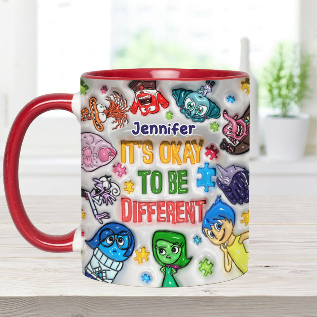 It's Ok To Be Different - Personalized Autism Awareness Accent Mug