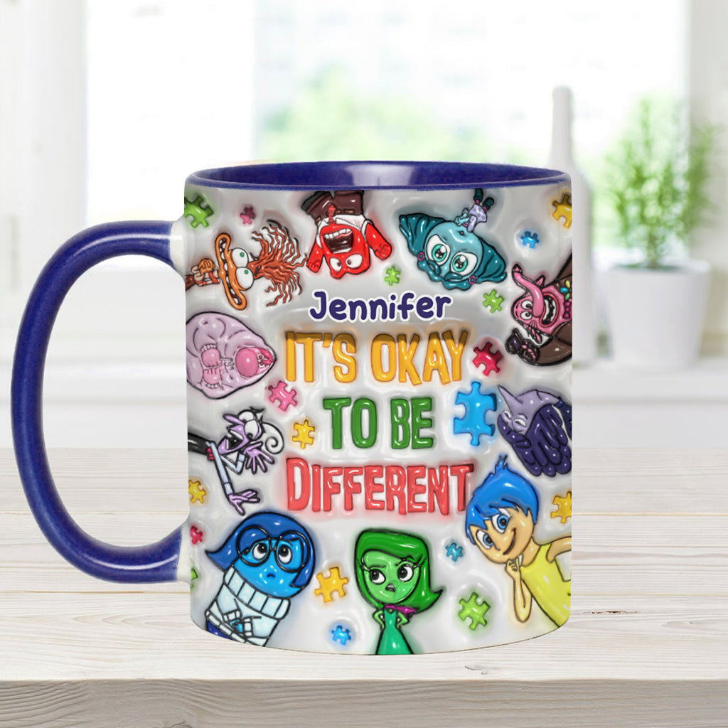 It's Ok To Be Different - Personalized Autism Awareness Accent Mug