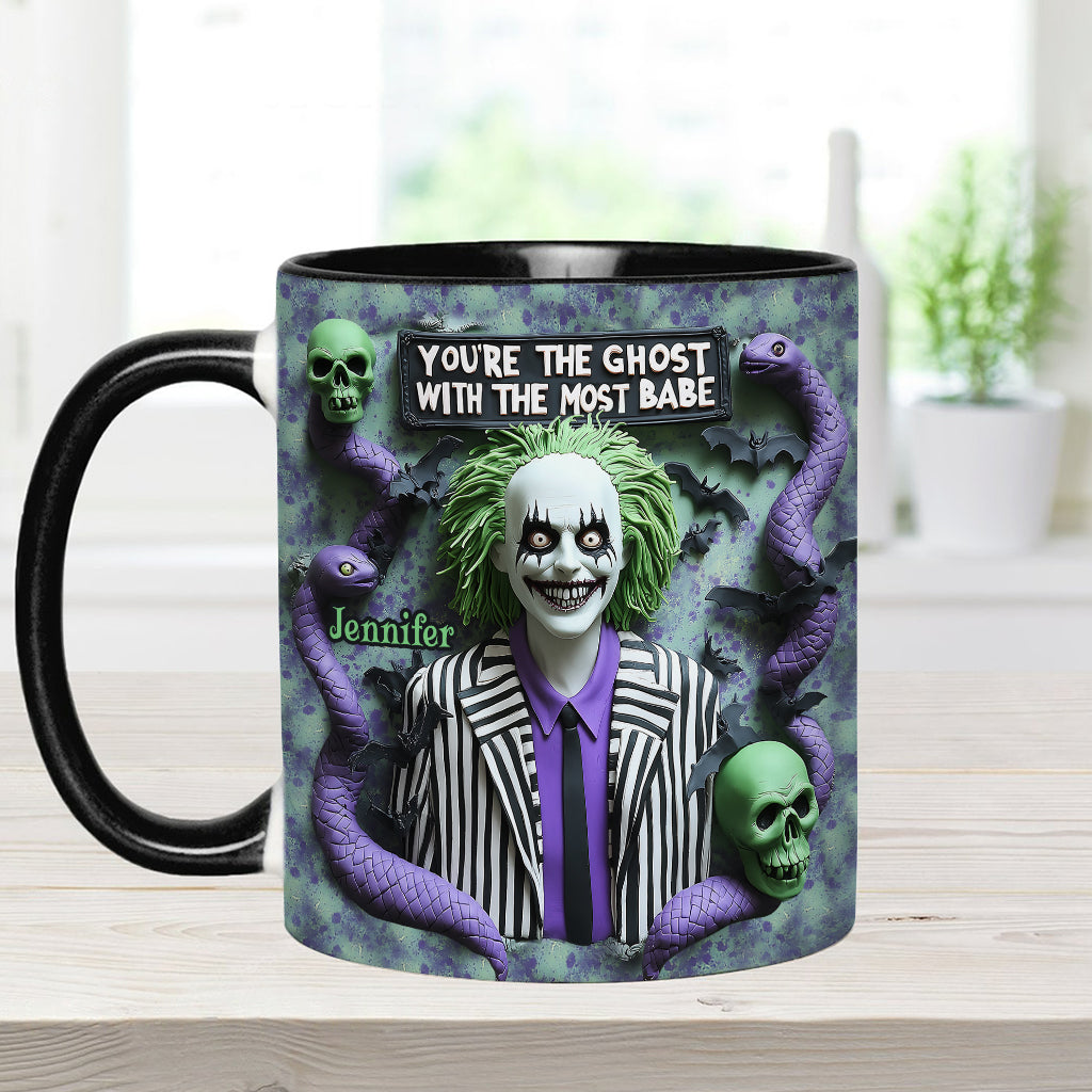 You're The Ghost With The Most Babe - Personalized Accent Mug