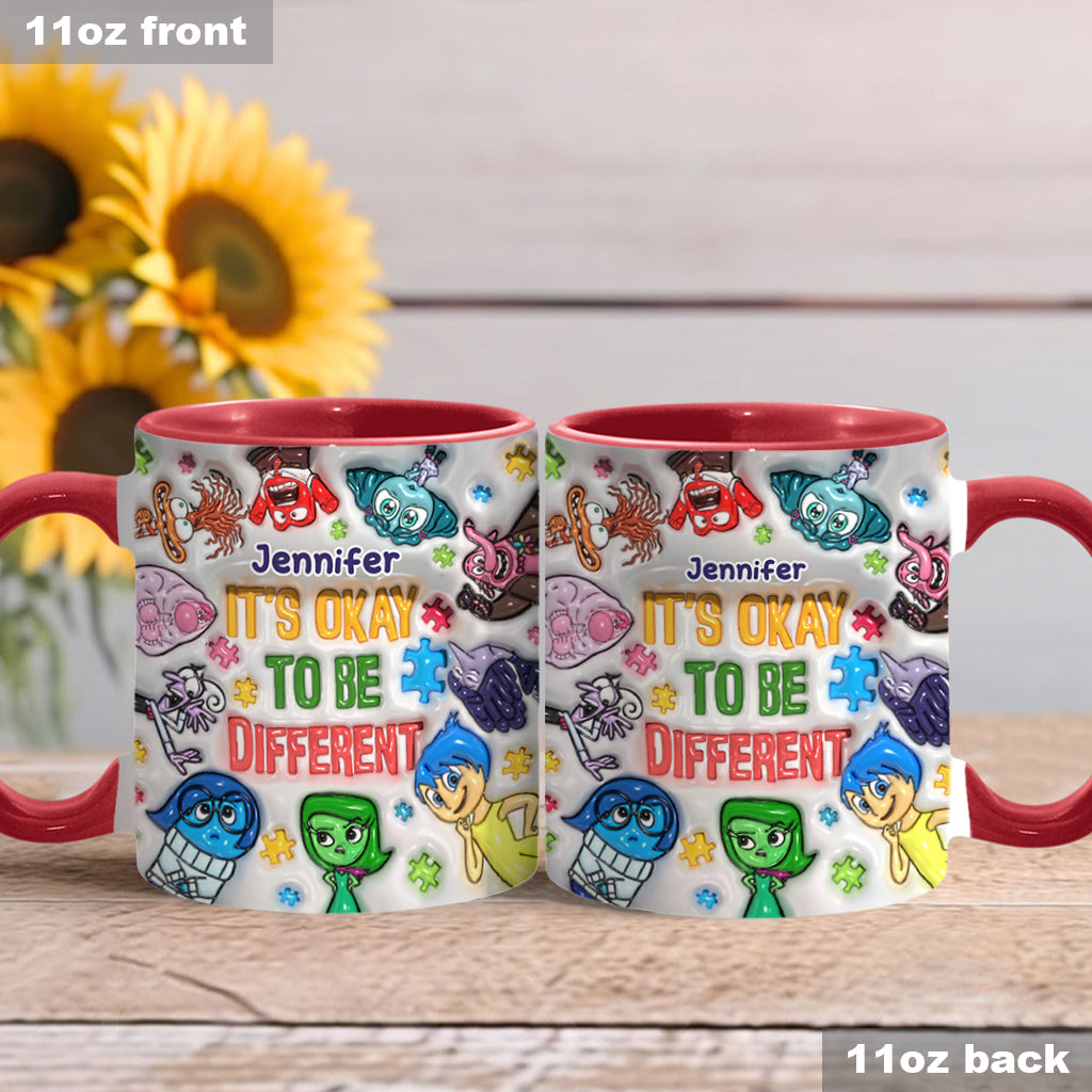 It's Ok To Be Different - Personalized Autism Awareness Accent Mug