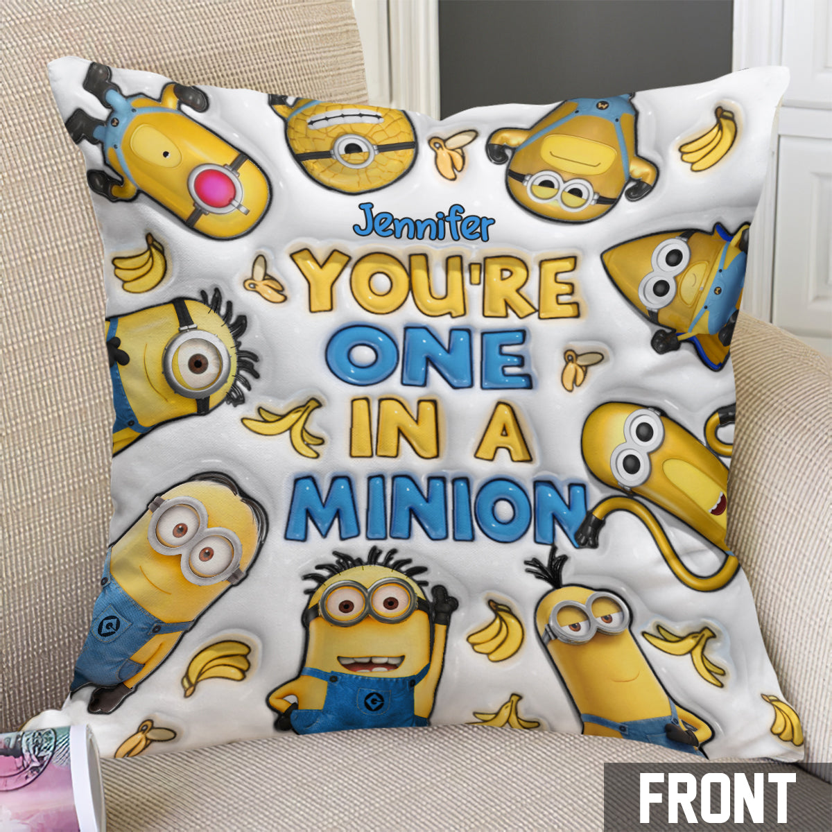 You're One In A Minion - Personalized Throw Pillow
