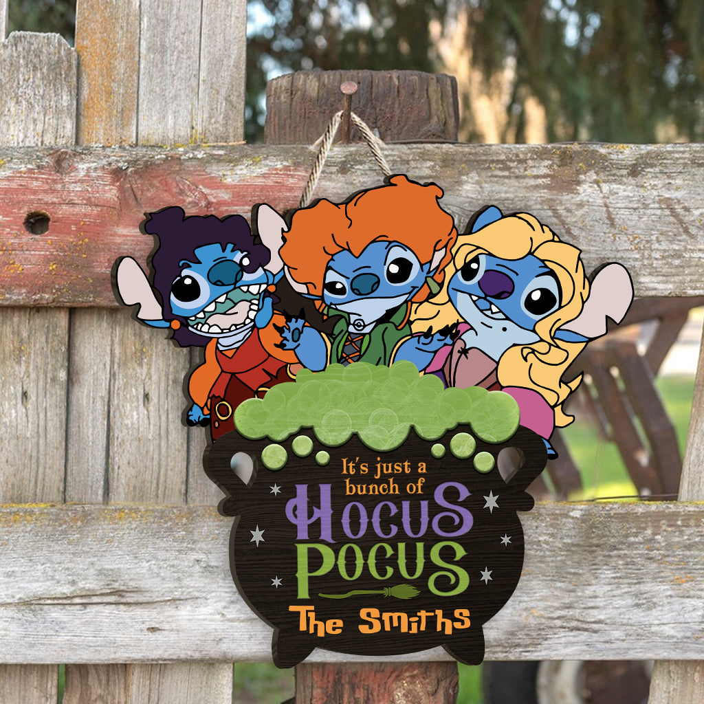 It's Just A Bunch Of Hocus Pocus - Personalized Ohana Custom Shaped Wood Sign