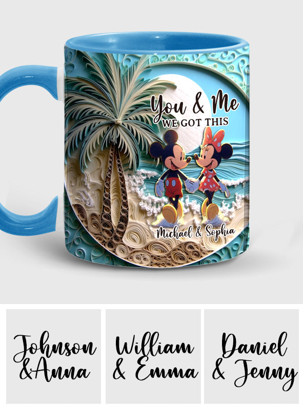 Beach Scene Happy Couple - Personalized Mouse Accent Mug