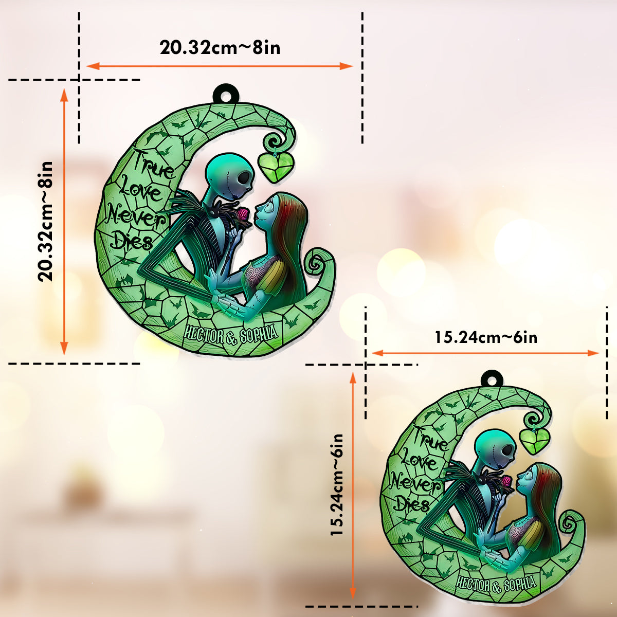 True Love Never Die - Personalized Nightmare Window Hanging Suncatcher Ornament