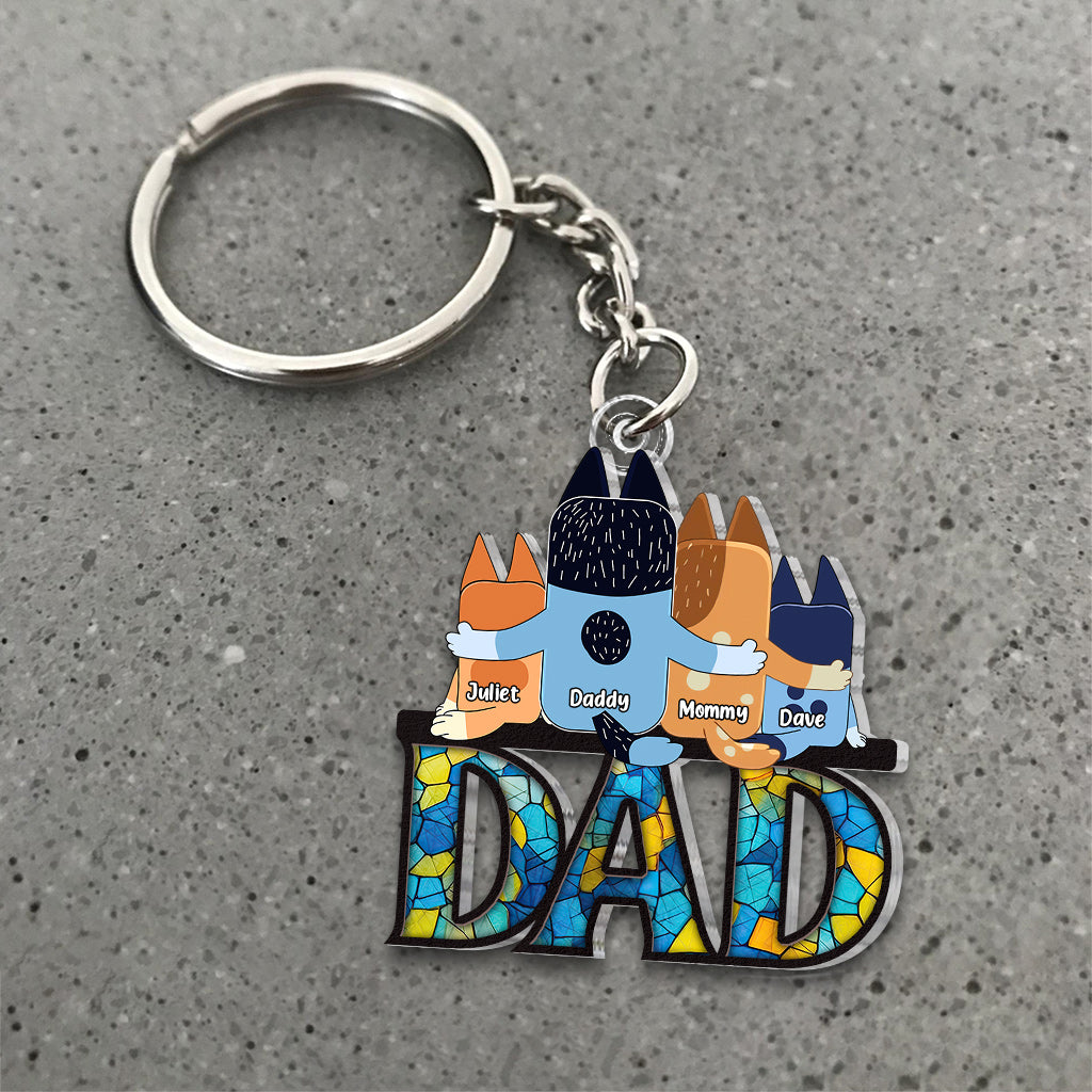 Cool Dad - Personalized Father Custom Shaped Keychain
