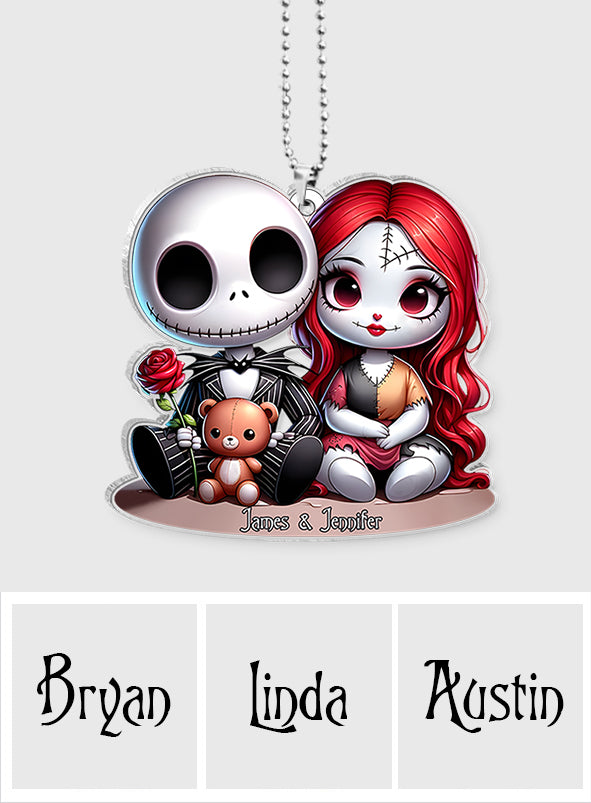 Cute Nightmare Chicano Couple - Personalized Nightmare Transparent Car Ornament