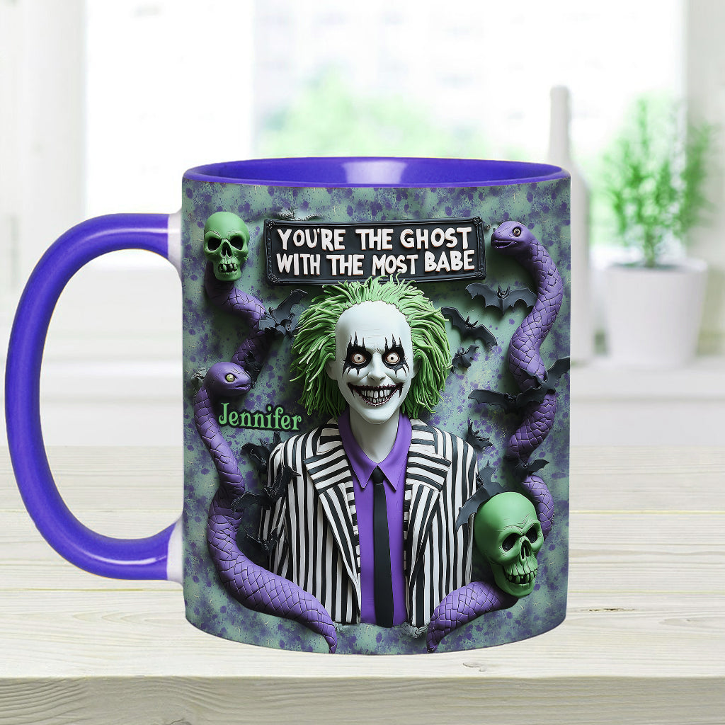 You're The Ghost With The Most Babe - Personalized Accent Mug