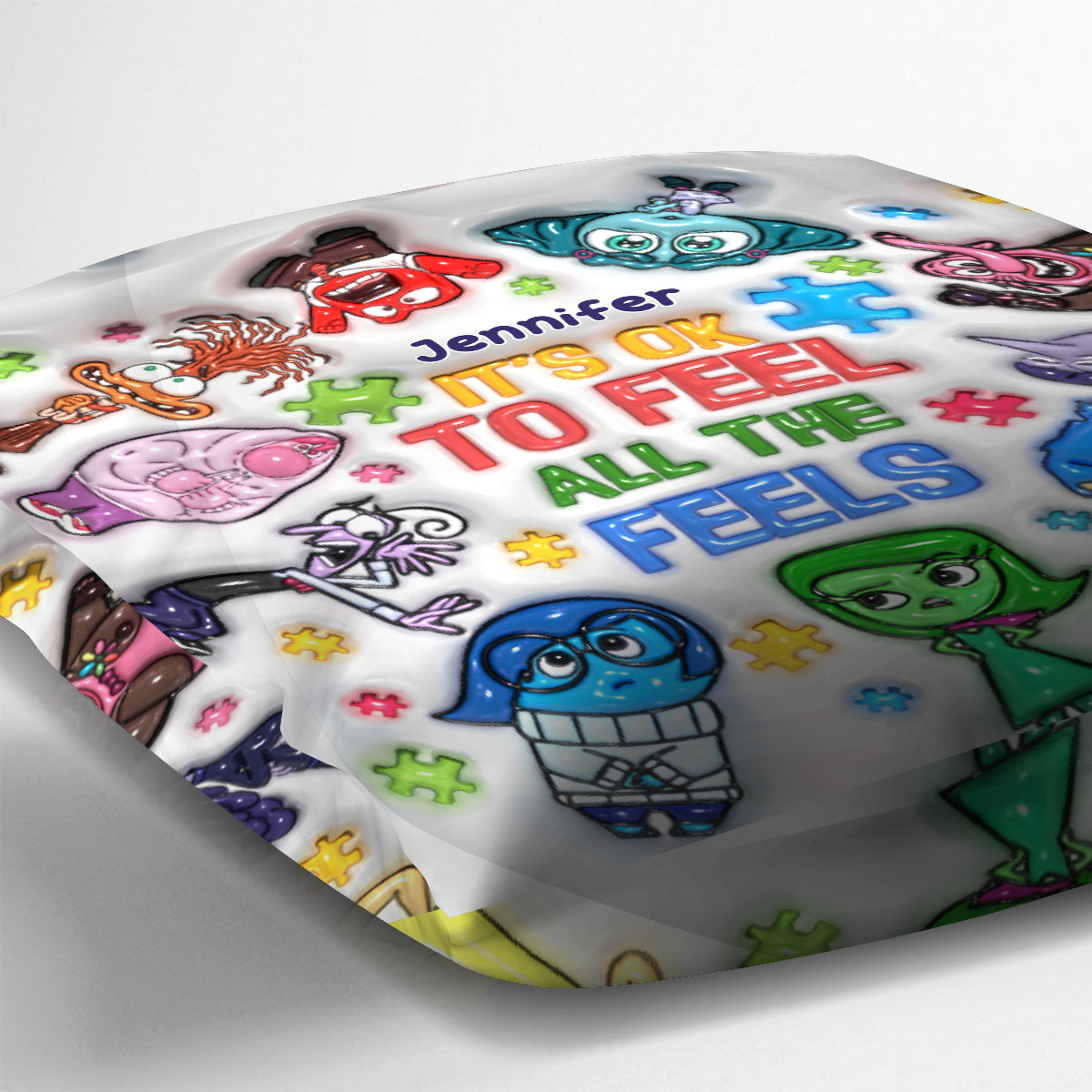 It's Ok To Feel All The Feels - Personalized Autism Awareness Throw Pillow