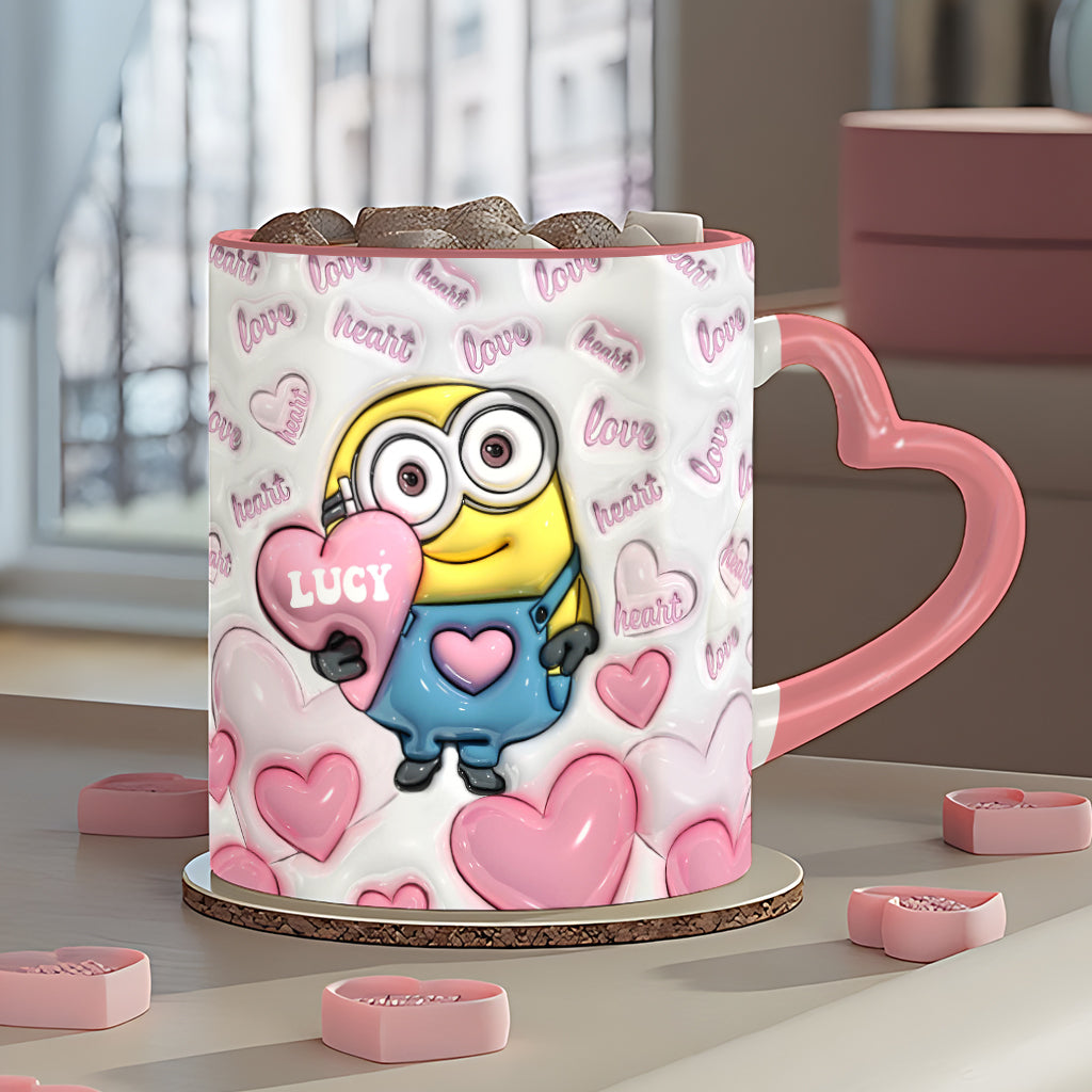 You're One In A Minion - Personalized Heart Handle Mug