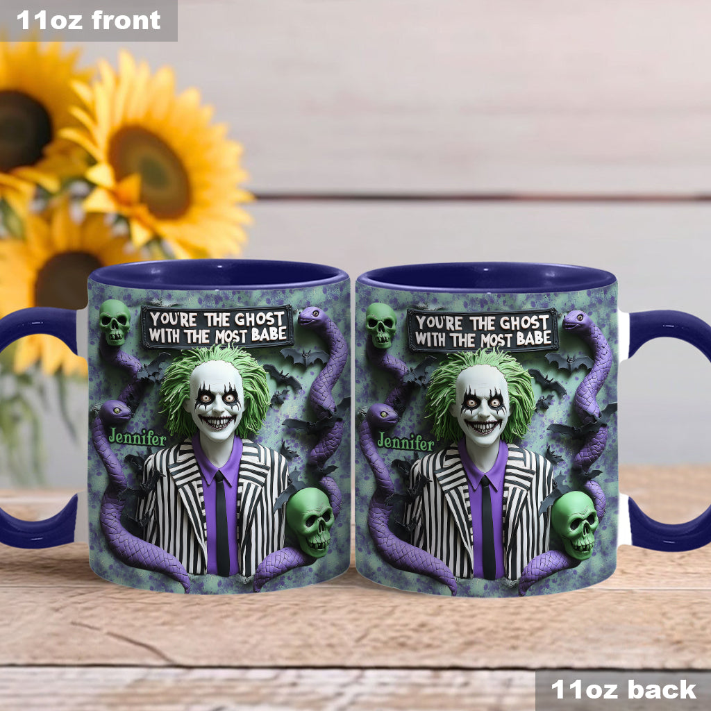You're The Ghost With The Most Babe - Personalized Accent Mug