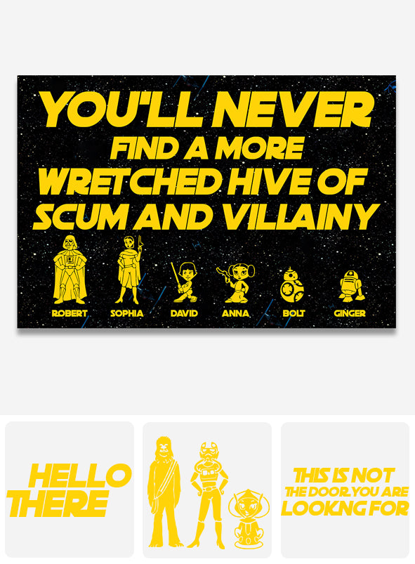 Wretched Hive of Scum And Villainy - Personalized The Force Doormat