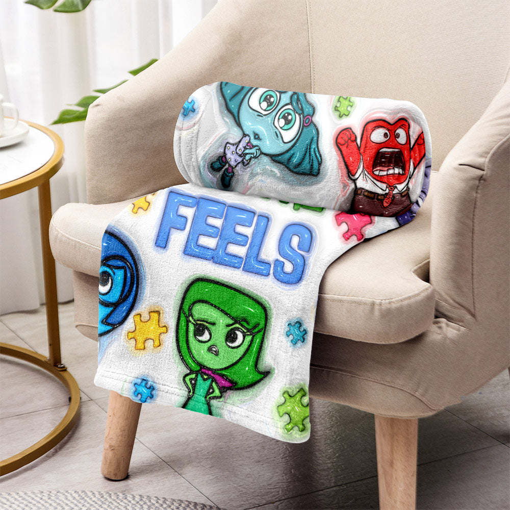It's Ok To Feel All The Feels - Personalized Autism Awareness Blanket