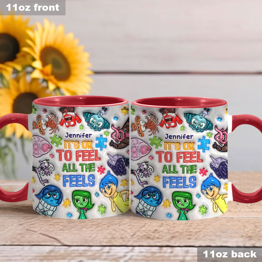 It's Ok To Be Different - Personalized Autism Awareness Accent Mug