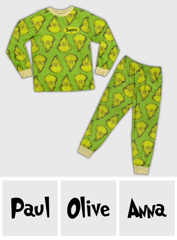 The Green - Personalized Stole Christmas Pajamas Set